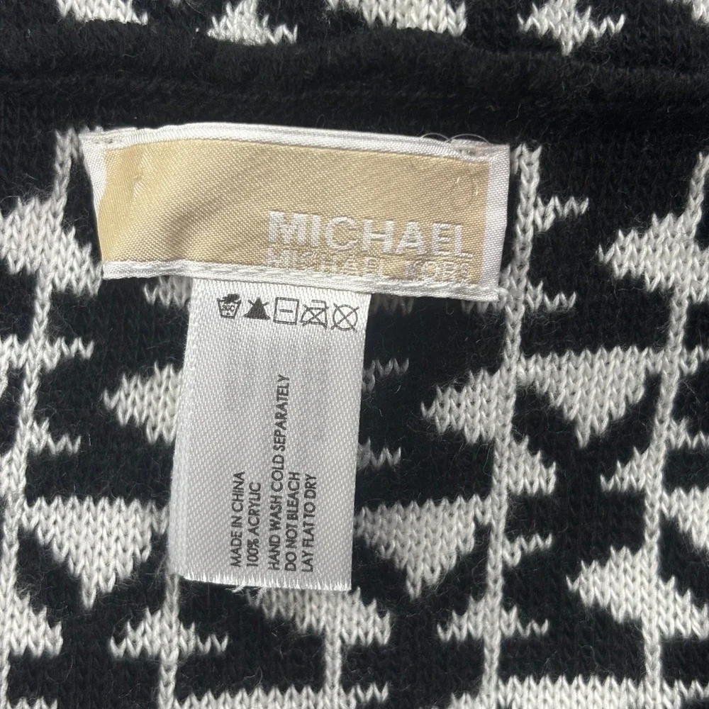 Michael‎ Kors Headband OS Black White Monogram Knit Ear Warmer Womens